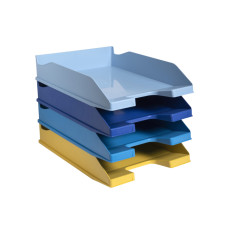 Bandeja sobremesa exacompta bee blue plastico set de 4 unidades colores surtidos 346x254x243 mm