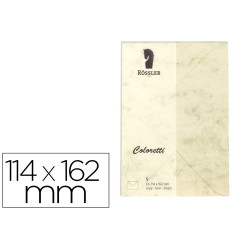 Sobre rossler coloretti c6 ministro color marmol crema 114x162 mm pack de 5 unidades