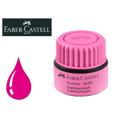 Tinta rotulador faber castell textliner fluorescente 1549 con sistema capilar color rosa bote 30 ml