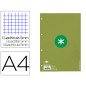 Recambio antartik a4 80 hojas 90gr cuadro 5mm 4 taladros 1 banda con marco color verde