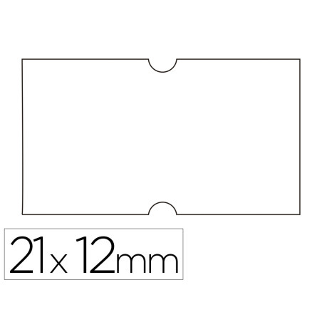 Etiquetas meto apli 21x12 mm blanco adhesivo removible cantos rectos rollo de 1000 etiquetas pack de 6 unidades