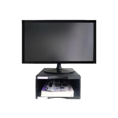 Soporte archivo 2000 para monitor poliester 100% reciclado compartimento a4 y folio negro 360x300x145 mm