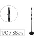 Perchero de pie sie metalico 6 colgadores abs color negro 1700x360 mm