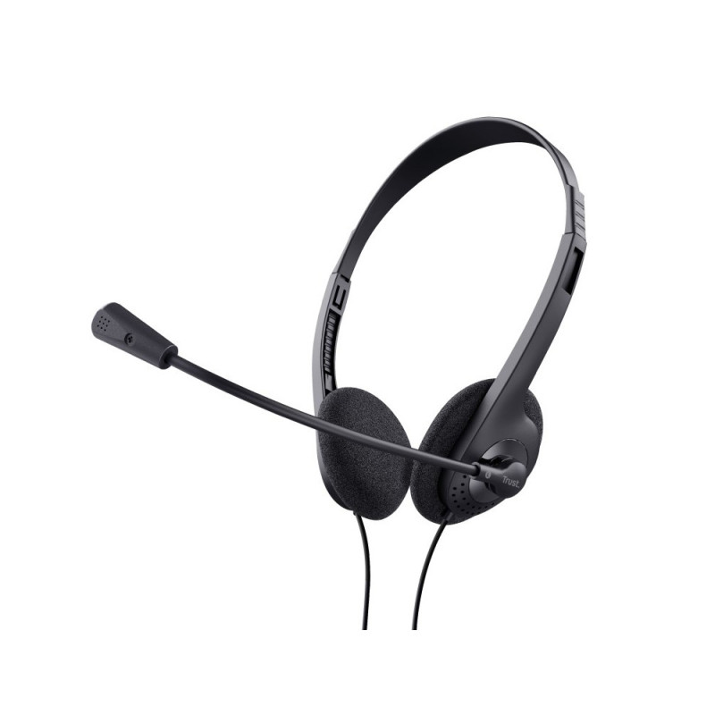Auricular trust basics con microfono ajustable jack 3.5 longitud cable 180 cm color negro