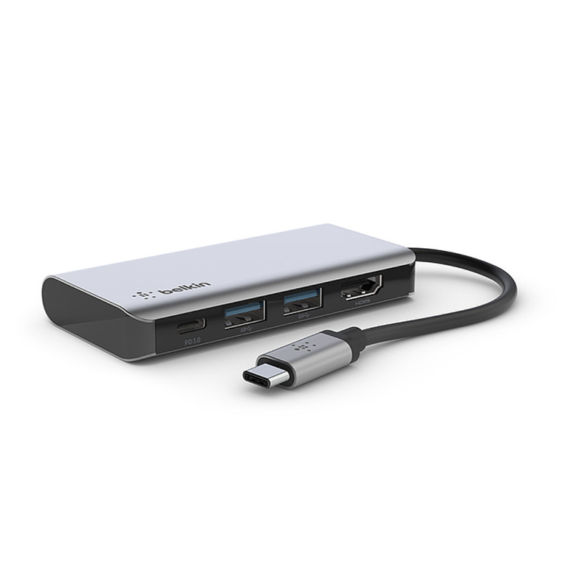 Adaptador belkin avc006btsgy multimedia usb-c a usb-c pd 2xusb 3.0 hdmi 4k 100w