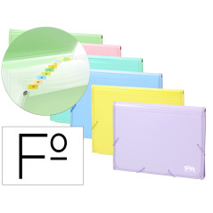 Carpeta clasificadora carhivo 13 departamentos polipropileno color soft expositor de 12 unidades