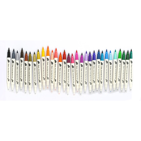 Rotulador pentel brush pen twin doble punta flexible expositor de 90 unidades colores surtidos