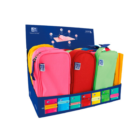 Bolso escolar oxford portatodo kids expositor de 20 unidades colores surtidos