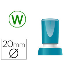 Sello x 'stamper quix personalizable color verde redondo diametro 20 mm q-34