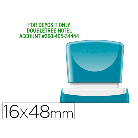 Sello x 'stamper quix personalizable color verde medidas 16x48 mm q-11