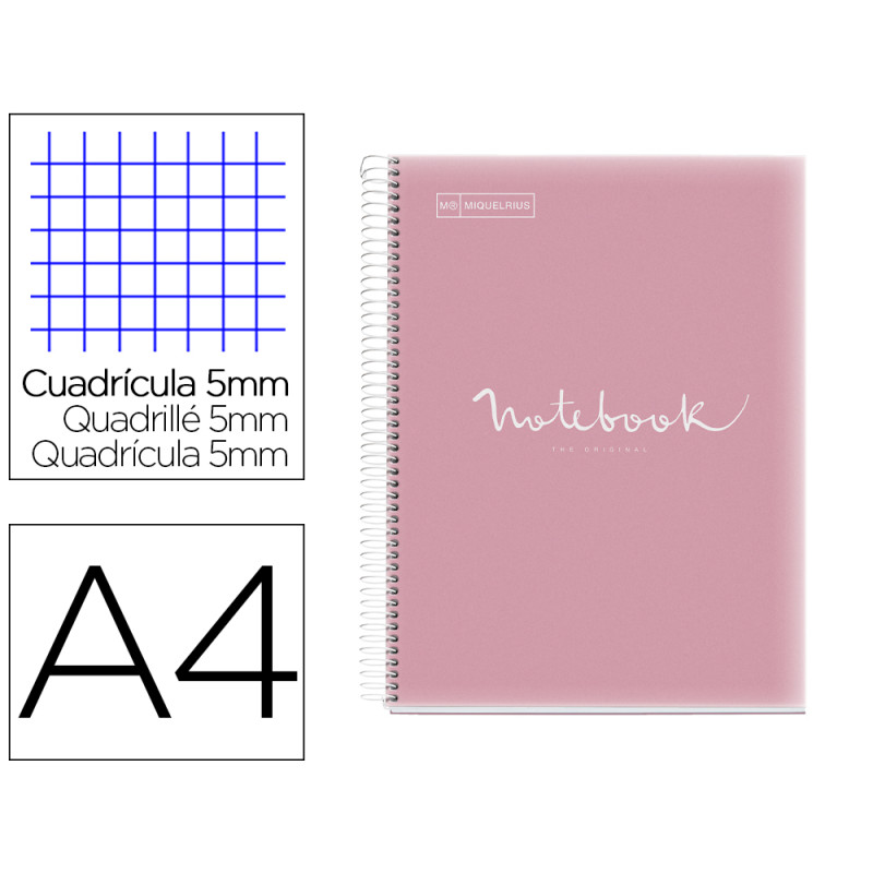 Cuaderno espiral miquelrius notebook 5 emotions tapa polipropileno din a4 microperforado 120 hojas