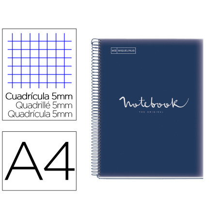 Cuaderno espiral miquelrius notebook 5 emotions tapa polipropileno din a4 microperforado 120 hojas