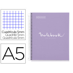 Cuaderno espiral miquelrius notebook 1 emotions tapa forrada din a5 microperforado 80 hojas 90g/m2 cuadro 5 mm