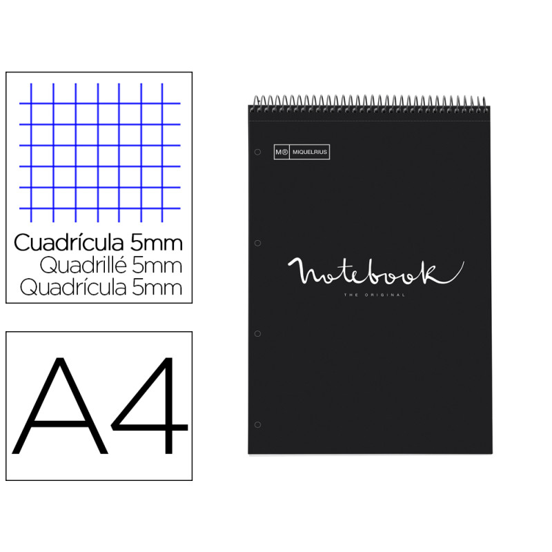 Cuaderno espiral miquelrius notebook 1 emotions reporter tapa forrada din a4 microperforado 80 hojas