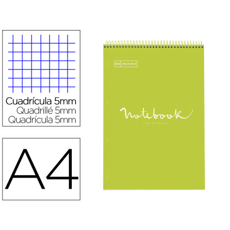Cuaderno espiral miquelrius notebook 1 emotions reporter tapa forrada din a4 microperforado 80 hojas