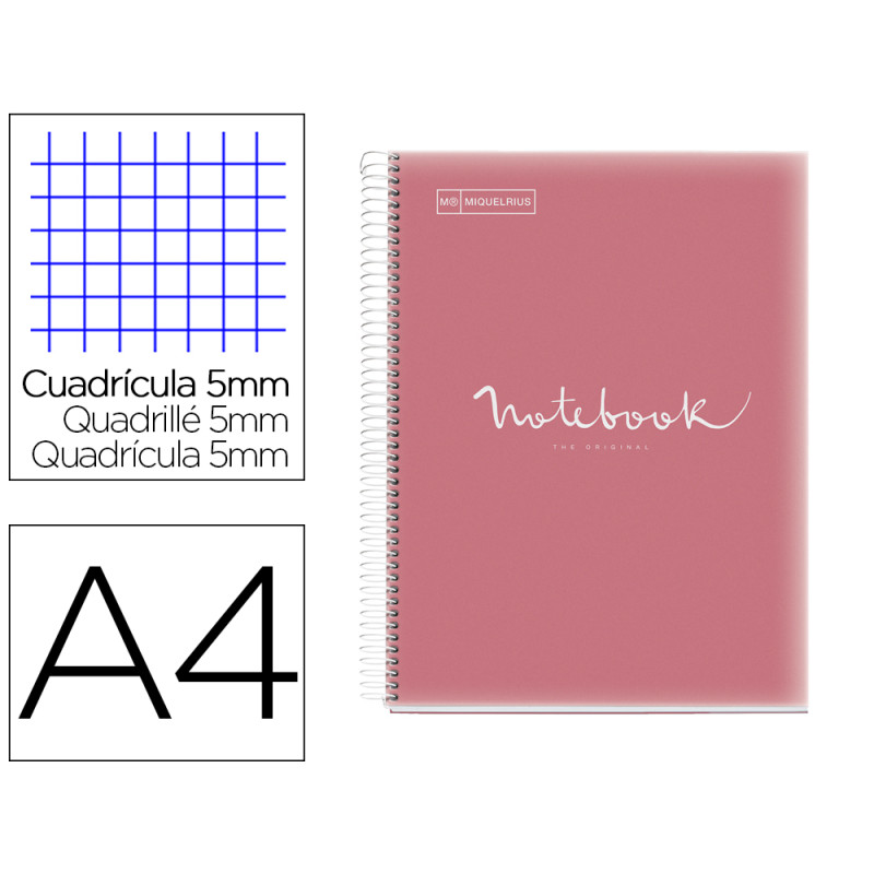Cuaderno espiral miquelrius notebook 1 emotions tapa polipropileno din a4 microperforado 80 hojas