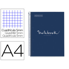 Cuaderno espiral miquelrius notebook 1 emotions tapa forrada din a4 microperforado 80 hojas 90g/m2 cuadro 5 mm