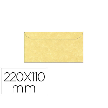 Sobre apli pergamino oro 110x220 mm 95g/m2 paquete de 5 unidades
