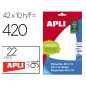 Etiqueta adhesiva apli blanca 16x22 mm sobre 420 unidades