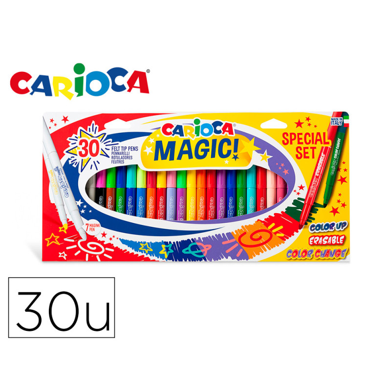 Rotulador carioca magic markers special set caja 30 unidades colores surtidos