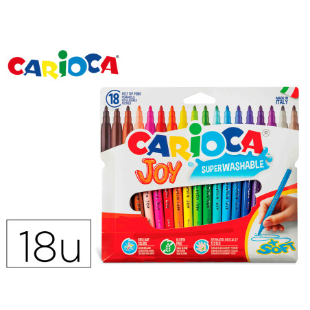Rotulador carioca joy caja de 18 colores surtidos