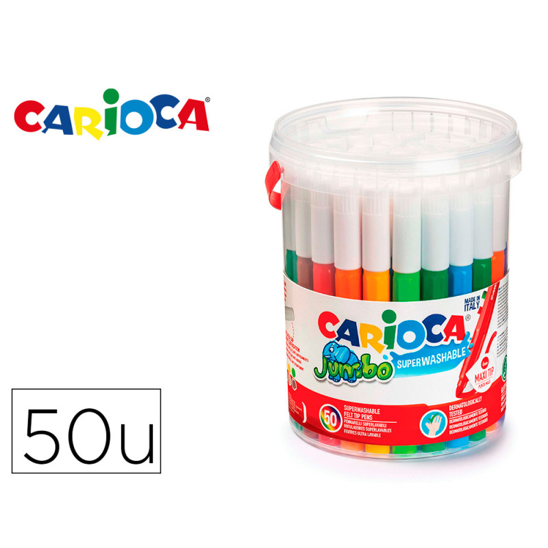 Rotulador carioca jumbo bote de 50 unidades colores surtidos