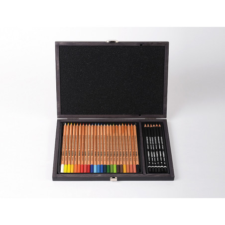 Lapices de colores lyra rembrandt polycolor 30 colores surtidos en maletin de madera