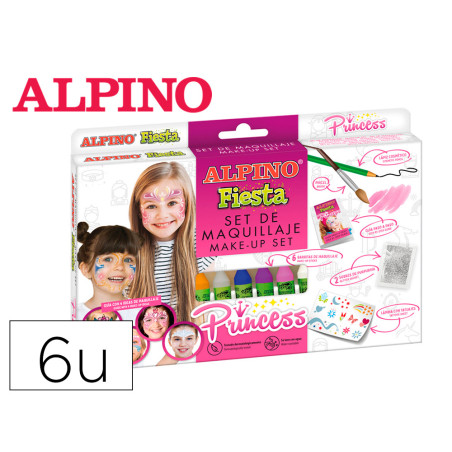 Barra de maquillaje alpino princesa caja de 6 unidades colores surtidos