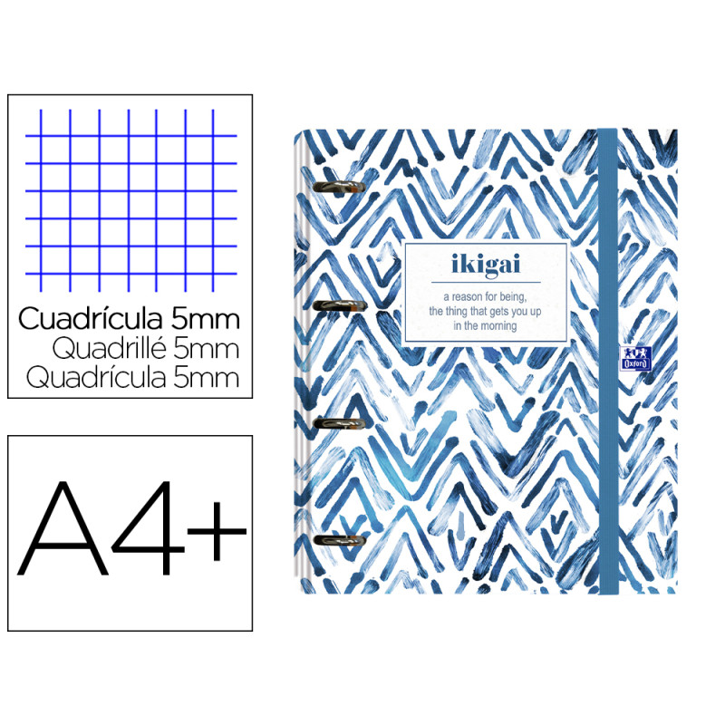Carpeta con recambio oxford europeanbinder japandi din a4+ cuadro 5x5 120 hojas