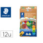 Lapices de colores staedtler noris colour triangular jumbo certificacion pefc caja de 12 unidades colores surtidos