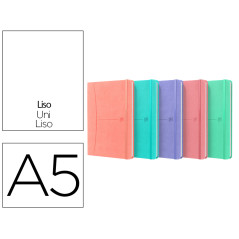 Cuaderno oxford cosida tapa extradura din a5 80 hojas liso colores pastel surtidos