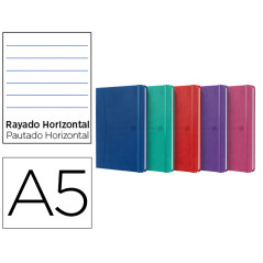Cuaderno oxford cosida tapa extradura din a5 80 hojas rayado horizontal colores vivos surtidos