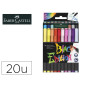 Rotulador faber castell edicion black punta de pincel caja de 20 unidades colores surtidos