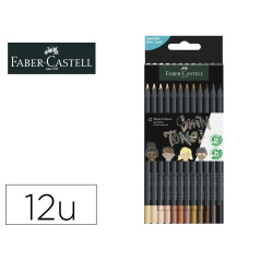 Lapices de colores faber castell black edition tonos de piel caja de 12 unidades colores surtidos