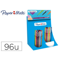 Rotulador paper mate flair punta de fibra expositor de 96 unidades colores surtidos