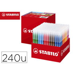 Rotulador stabilo power school pack de 240 unidades surtidas 20 colores