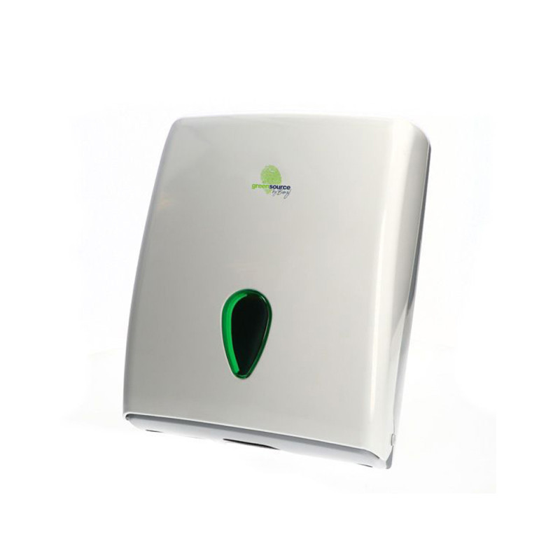 Dispensador toallas secamanos bunzl greensource plegadas en c/v/w/z fabricado en abs color blanco