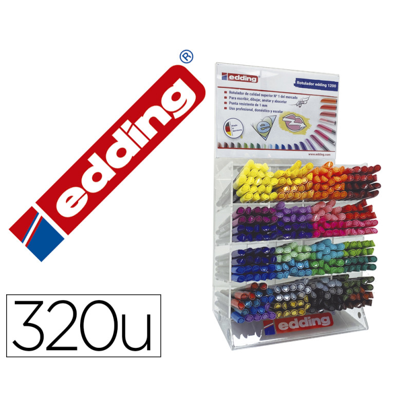 Edding 1200 Rotulador de color con punta de fibra redonda de 1 mm. Colores