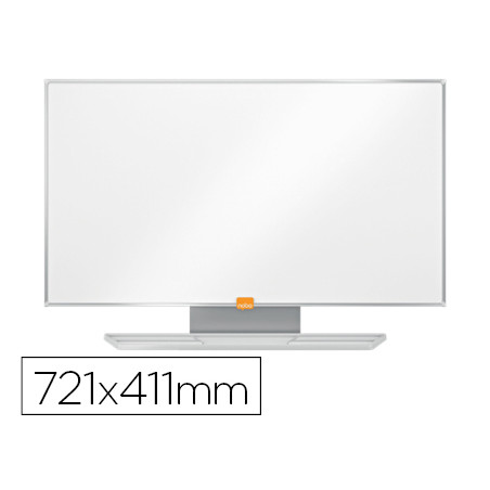 Pizarra blanca nobo nano clean magnetica acero widescreen 32\\\" bandejas para rotuladores 411x15x721 mm