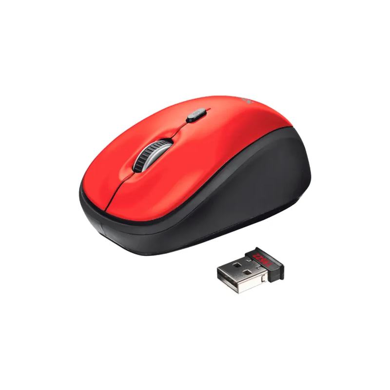 Raton trust yvi+ optico inalambrico eco 4 botones 800/1600 dpi usb 2.0 color rojo Raton trust yvi+ optico inalambrico eco 4 botones 800/1600 dpi usb 2.0 color rojo