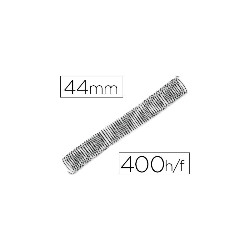 Espiral metalico q-connect 64 5:1 44mm 1,2mm caja de 25 unidades