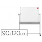 Pizarra blanca nobo classic movil doble cara magnetica de acero vitrificado con bandeja para rotuladores 90x120 cm