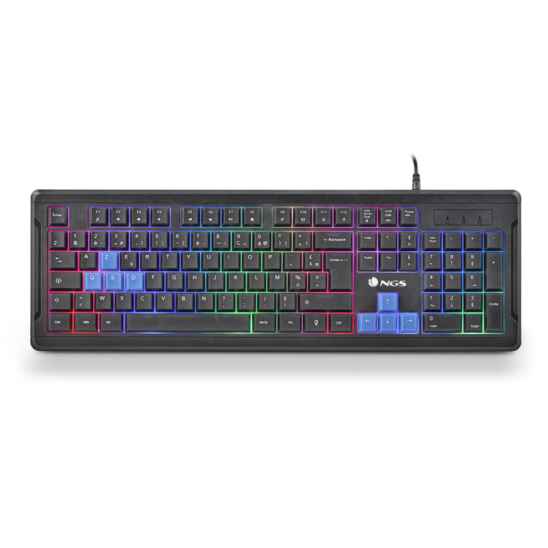 Teclado ngs gaming gkx-305 multimedia 104 teclas 5 niveles intensidad luz cable 1,8 m negro 444x141x36 mm