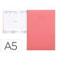 Agenda encuadernada liderpapel creta 15x21 cm 2024 semana vista color rosa papel 70 gr