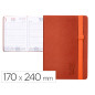Agenda encuadernada liderpapel larisis 17x24 cm 2024 dia pagina color rojo caldera papel 70 gr