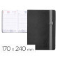 Agenda encuadernada liderpapel larisis 17x24 cm 2024 dia pagina color negro papel 70 gr