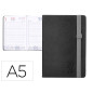 Agenda encuadernada liderpapel larisis 15x21 cm 2024 dia pagina color negro papel 70 gr