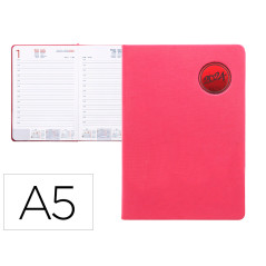 Agenda encuadernada liderpapel kilkis 15x21 cm 2024 dia pagina color rosa papel 70 gr