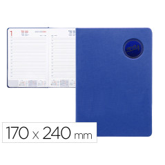 Agenda encuadernada liderpapel kilkis 15x21 cm 2024 dia pagina color azul papel 70 gr