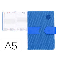 Agenda encuadernada liderpapel lidhor 15x21 cm 2024 dia pagina color azul papel 70 gr